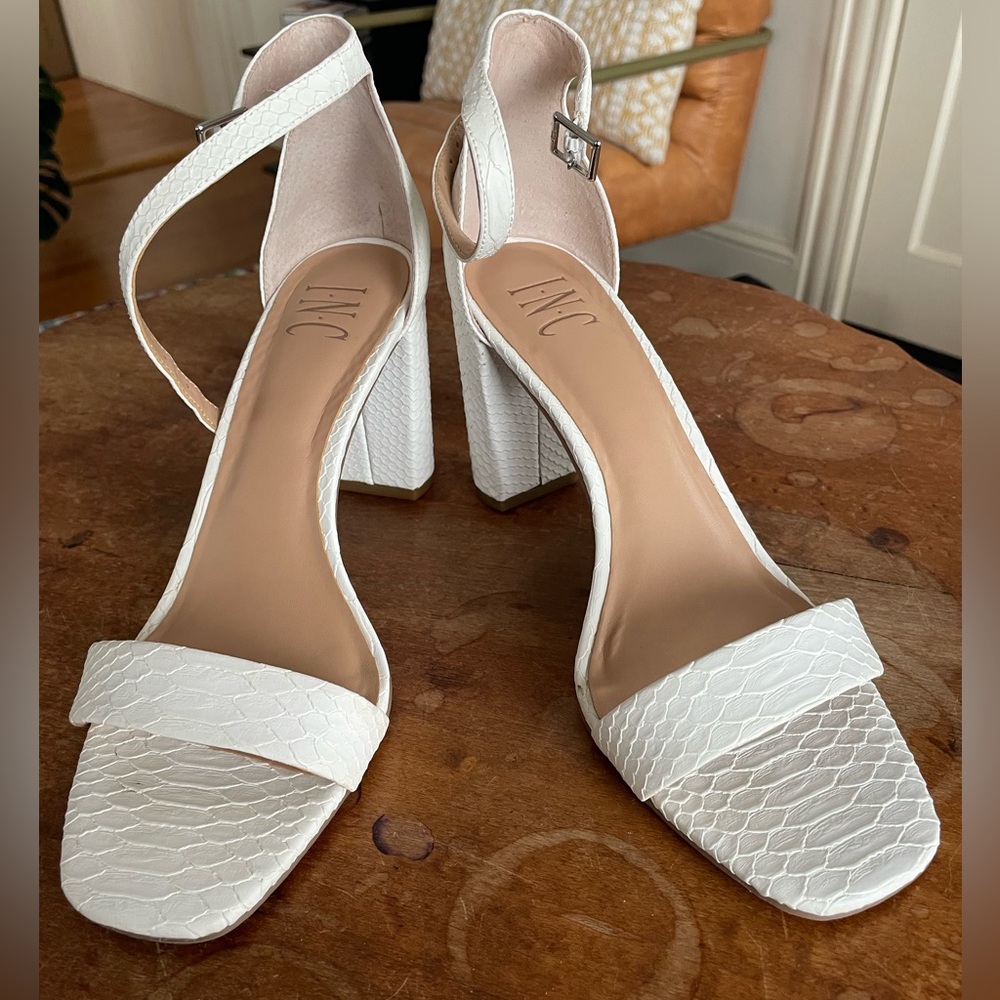 Strappy White Heels